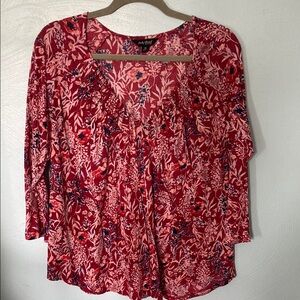 Lucky Brand Red Relaxed Blouse